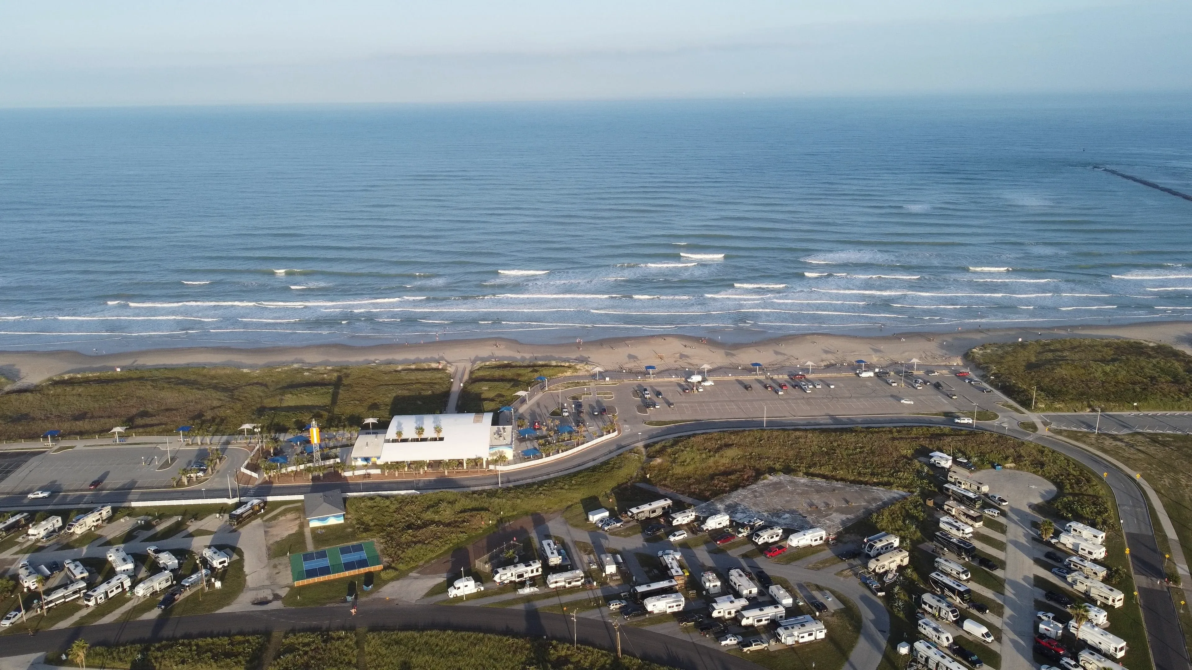 Coastal RV park from above